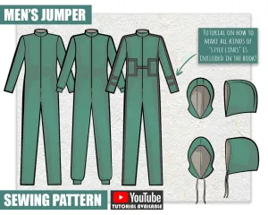 Men's Jumper & Hoods Sewing Pattern/Downloadable PDF and Tutorial Book