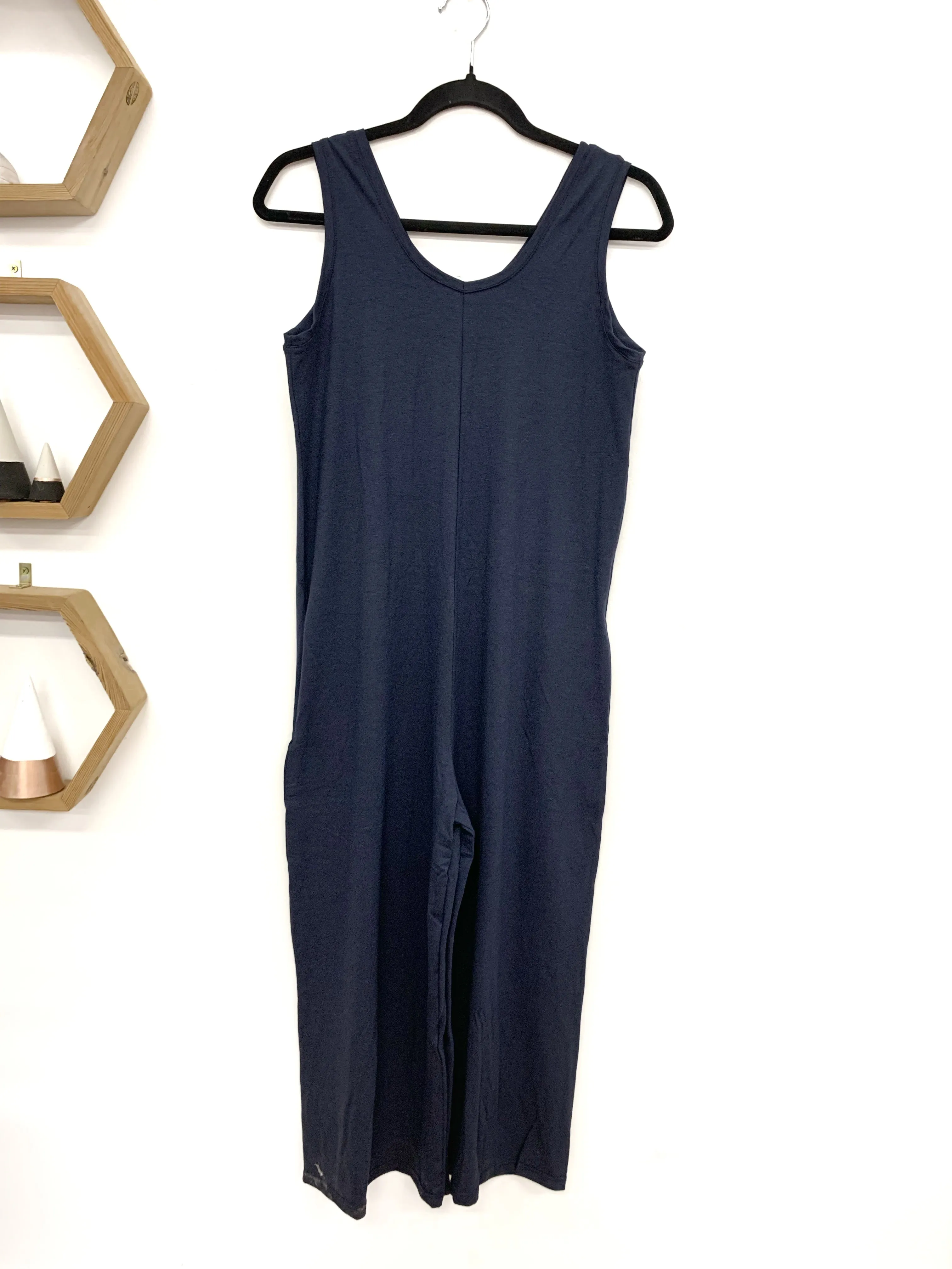 Midnight Navy Wide Leg Bamboo Romper