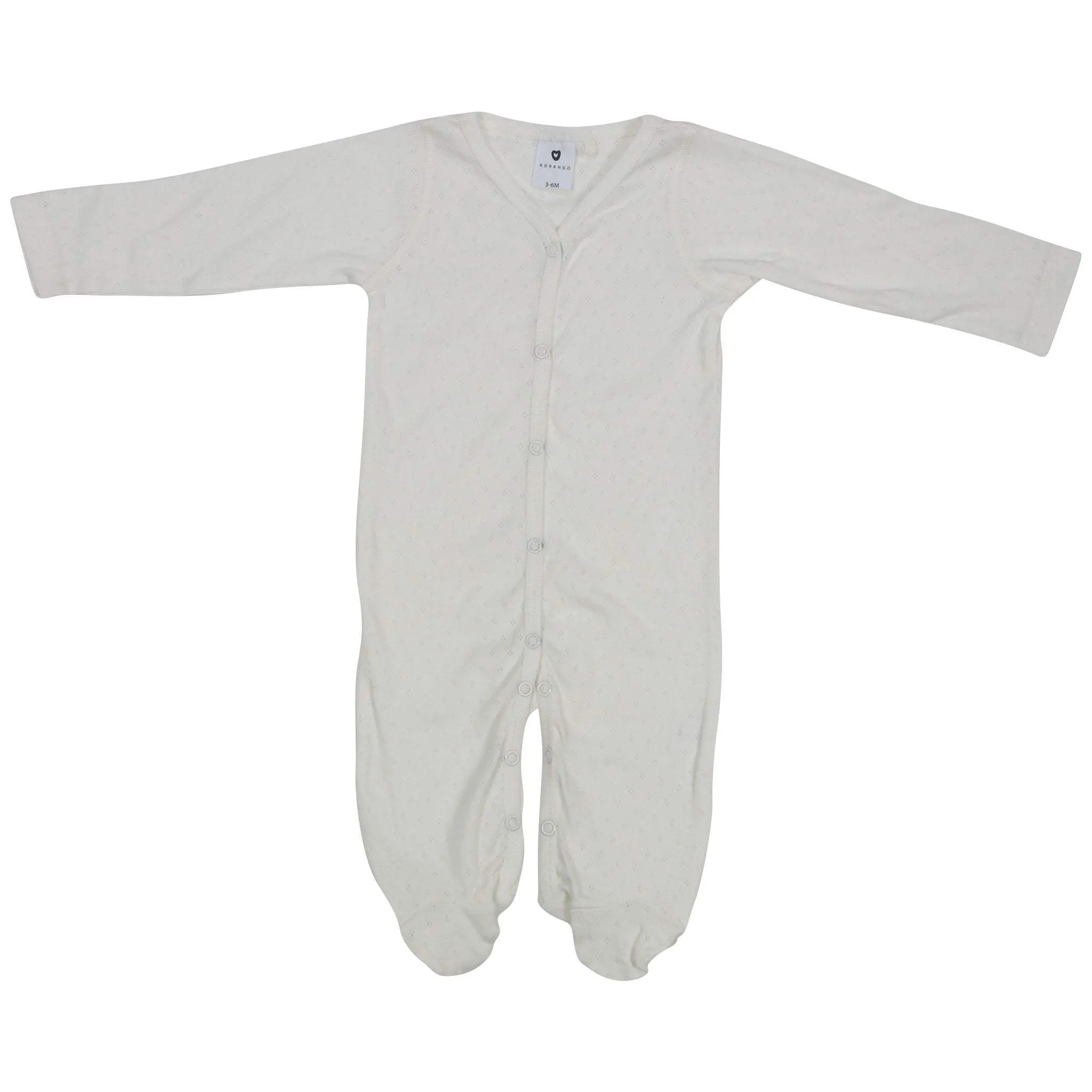 Organic Pointelle Romper White