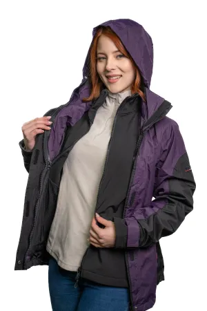 PARKA MUJER 3 EN 1 NORTHLAND EXO MERIBEL COMBI PLUM BLACK 02-0226273