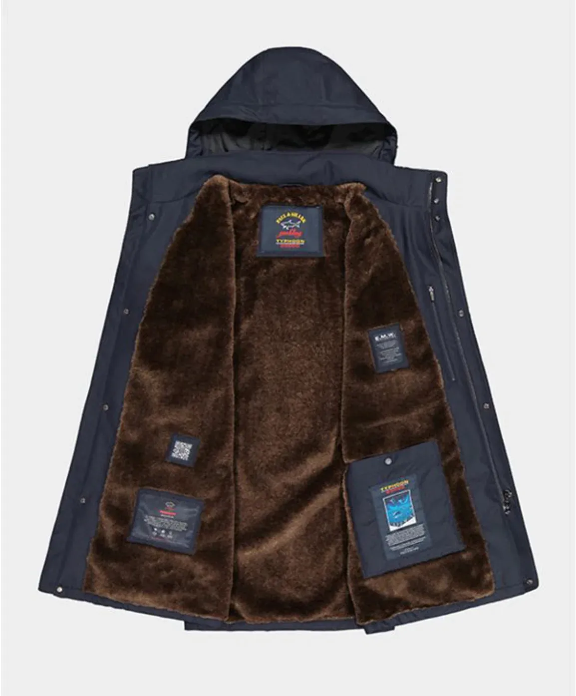 Paul & Shark Twill Save The Sea Fur Lined Parka
