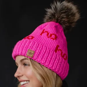 Pink & Red Ho Ho Ho Pom Hat