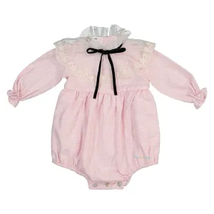 Pink Check Romper