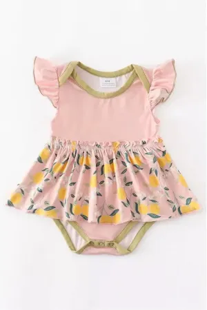 Pink Lemon Ruffle Romper