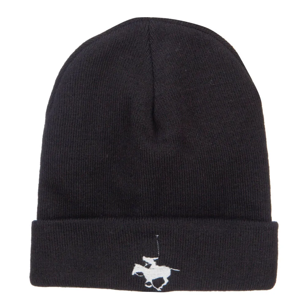 Polo Player Sports Embroidered Big Beanie