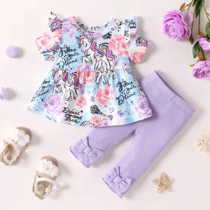 Purple Unicorn Tights Set