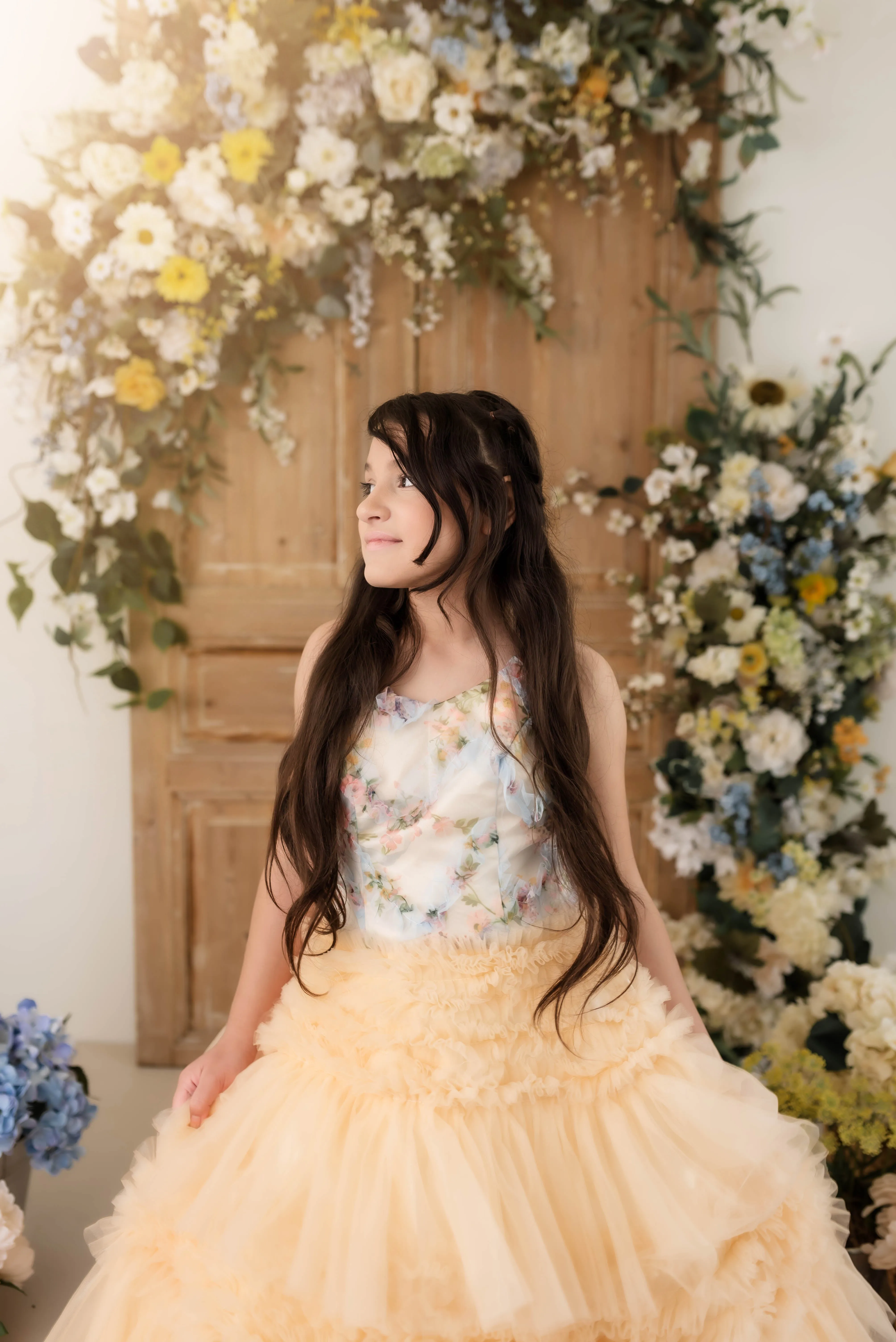 "Meadow Bloom" Couture Floor length gown (11 Year - Petite 16 Year)