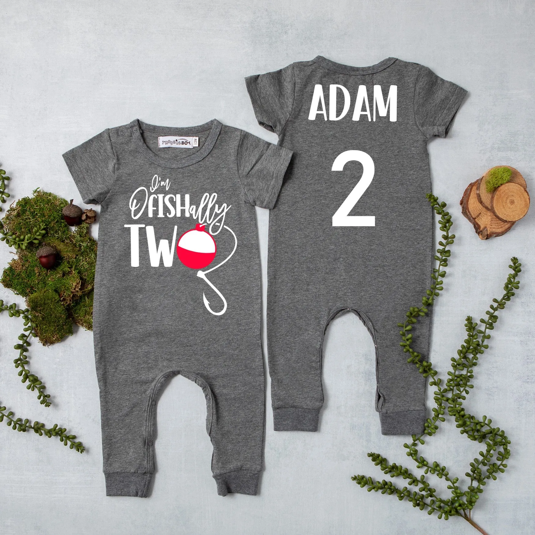 "O'fishally Two" Slim Fit 2nd Birthday Romper