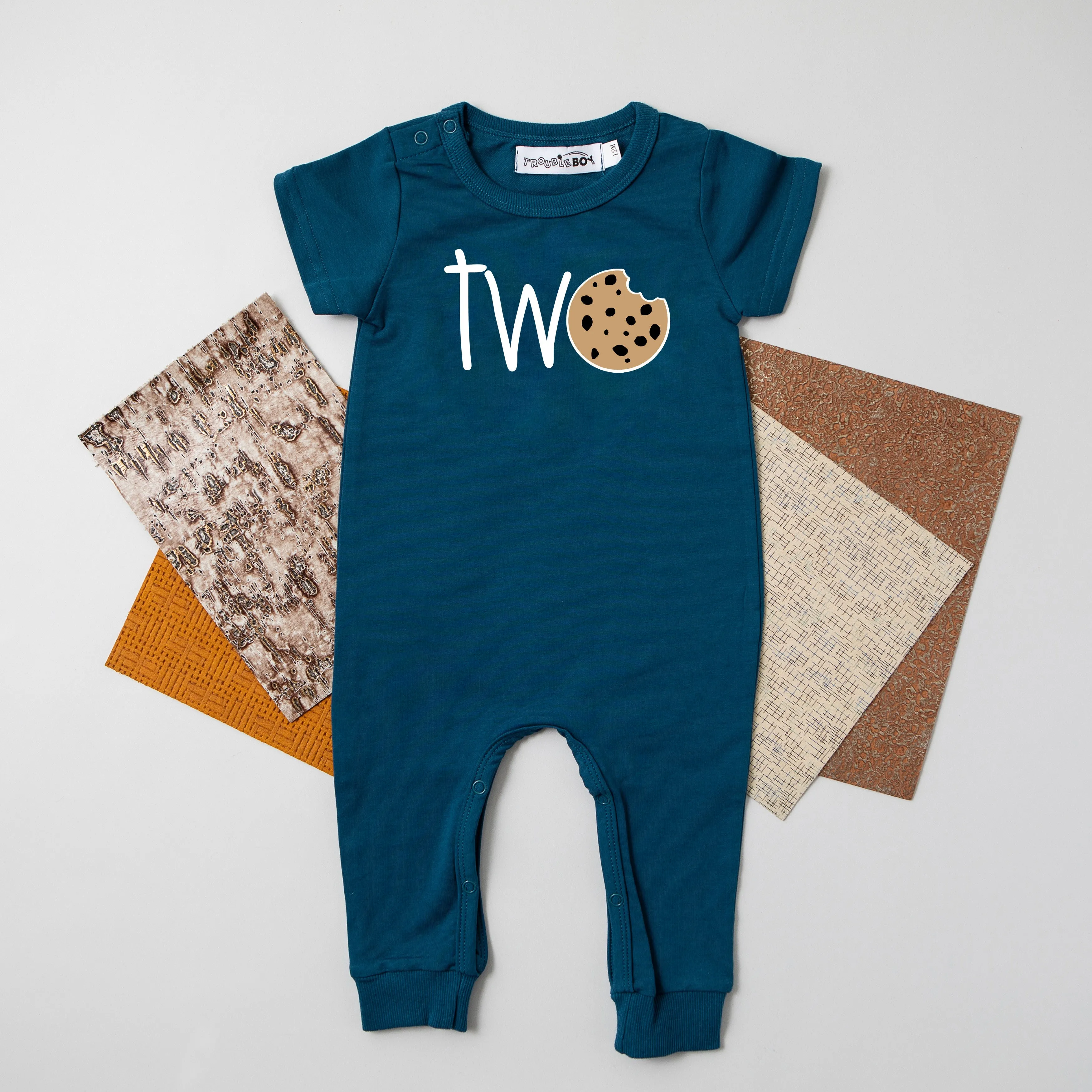 "Two Cookie" Slim Fit Short Sleeve 2nd Birthday Romper