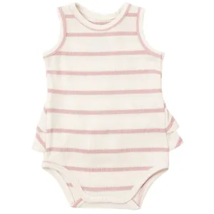 Rib Ruffle Tank Bubble - Silver Pink   Sugar Swizzle