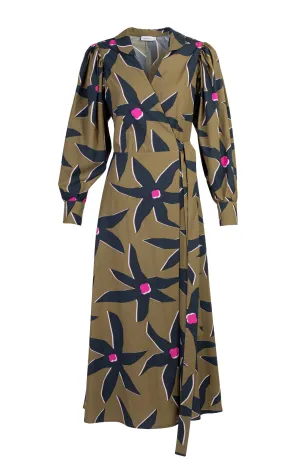 ROZSA poplin wrap dress 'starflower pink'