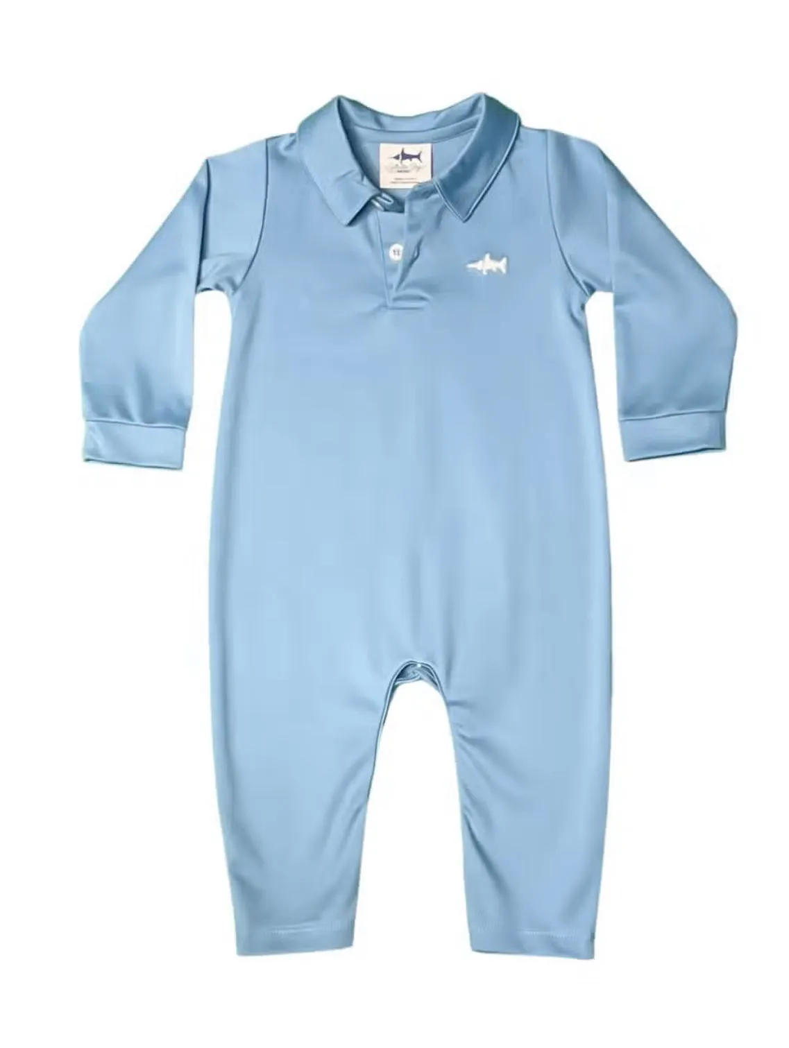 SIGNATURE PRIMA POLO ROMPER || BLUE