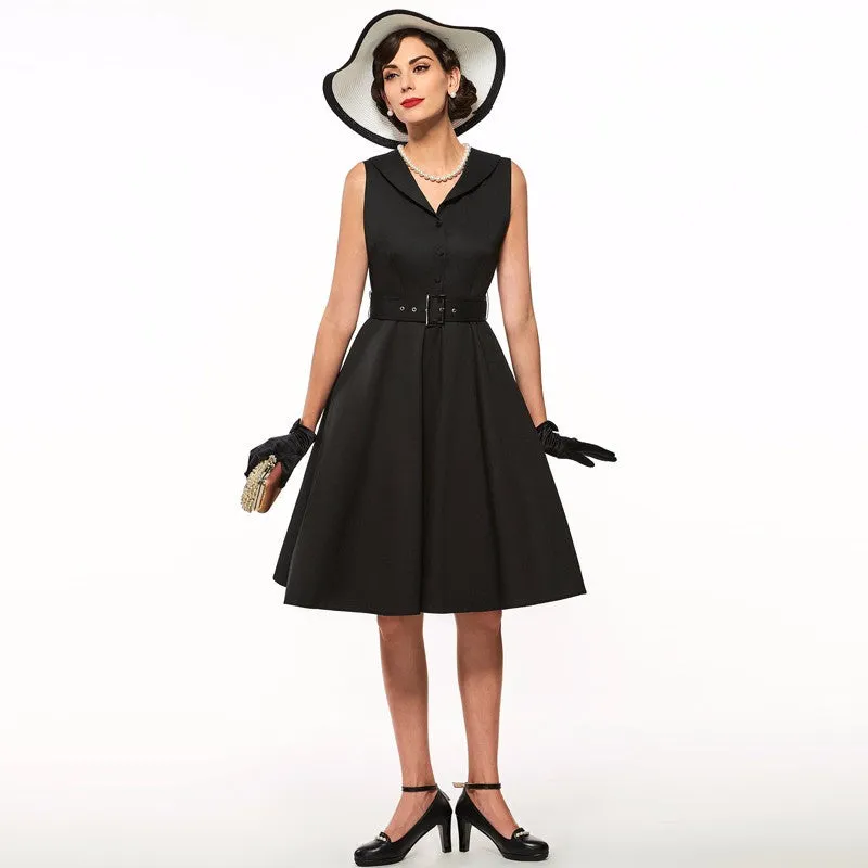 Sleeveless A-Line Vintage Dress