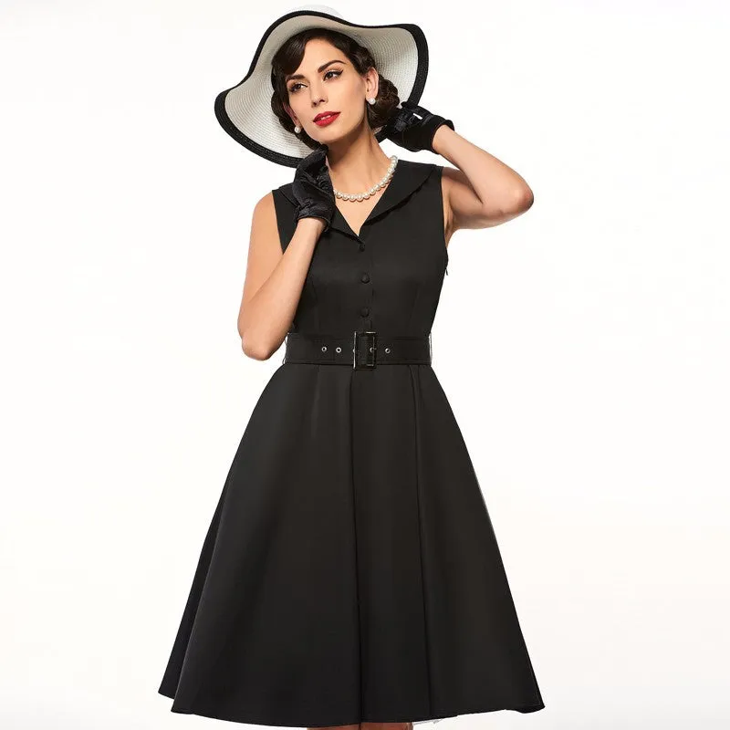 Sleeveless A-Line Vintage Dress