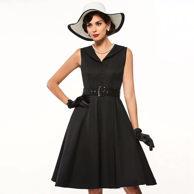 Sleeveless A-Line Vintage Dress