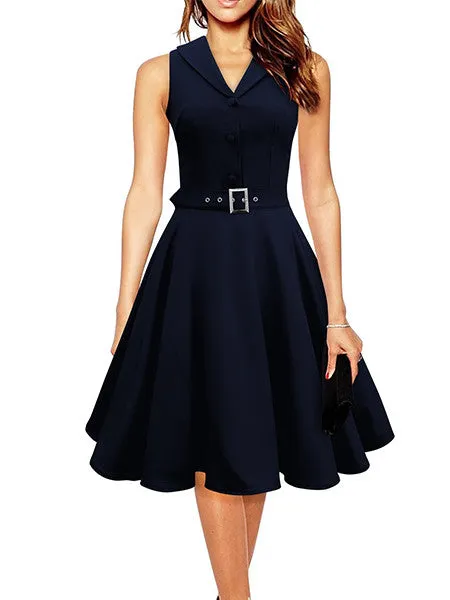 Sleeveless A-Line Vintage Dress