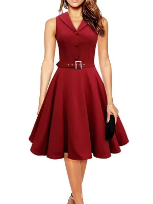 Sleeveless A-Line Vintage Dress