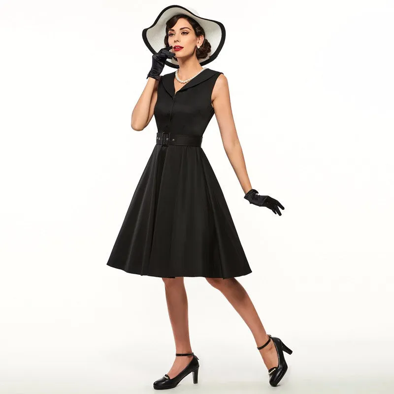 Sleeveless A-Line Vintage Dress