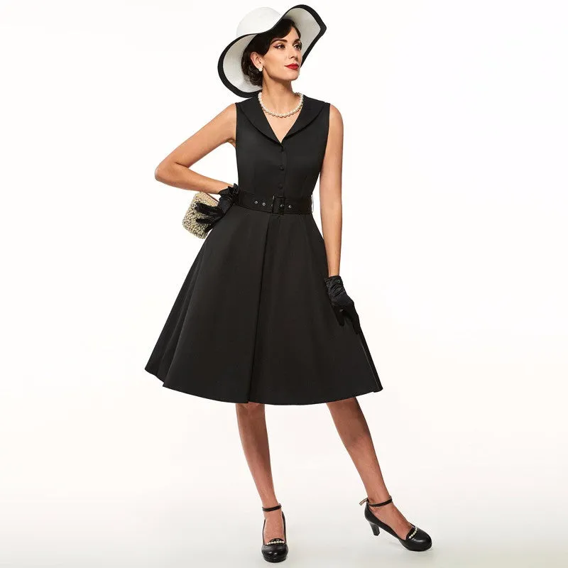 Sleeveless A-Line Vintage Dress