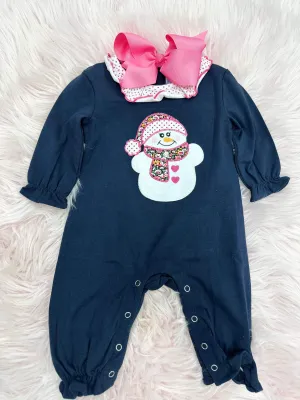 Snowman Ruffle Romper