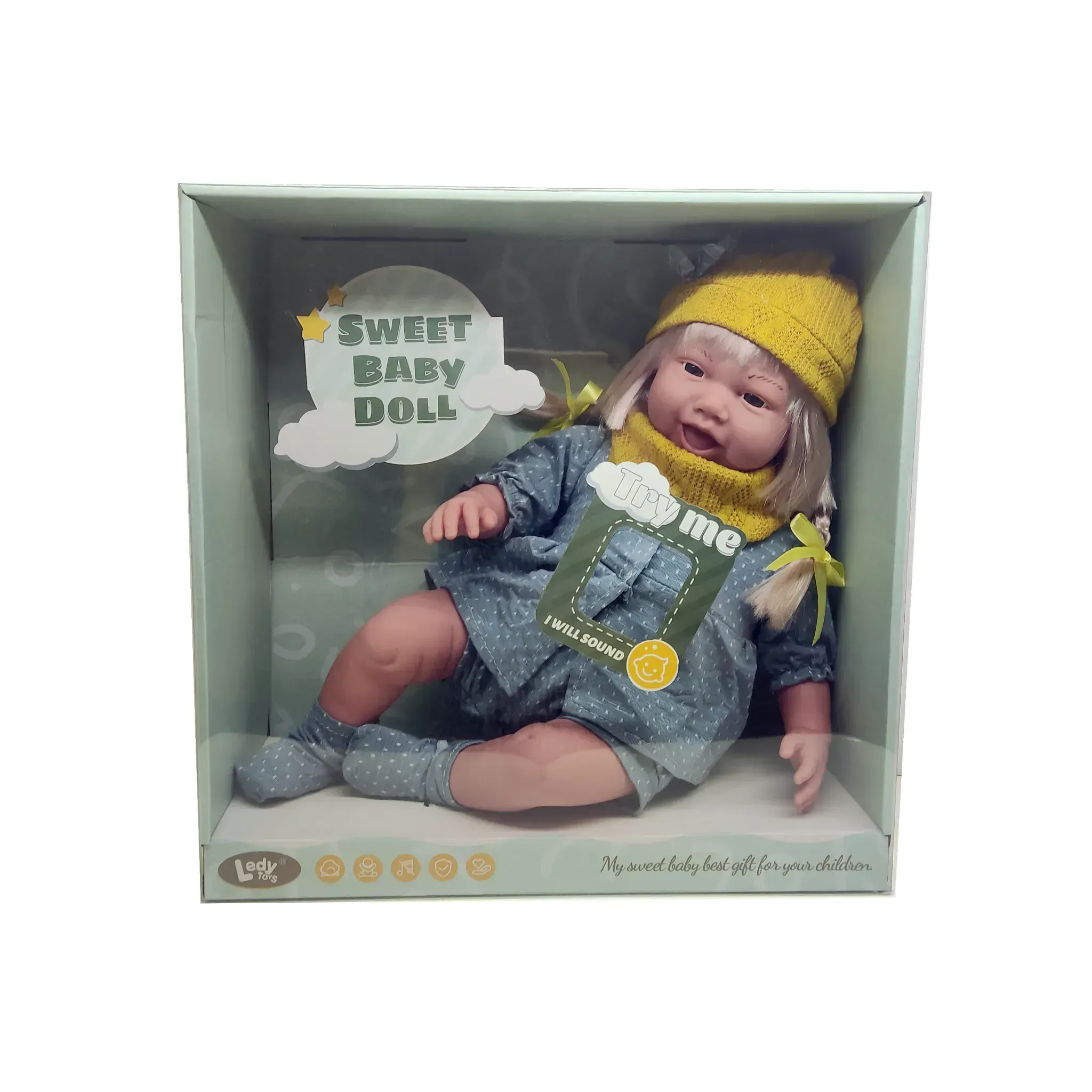 Soft Body Blue Dot Jumper Baby Doll