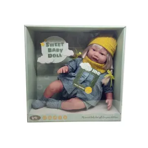 Soft Body Blue Dot Jumper Baby Doll