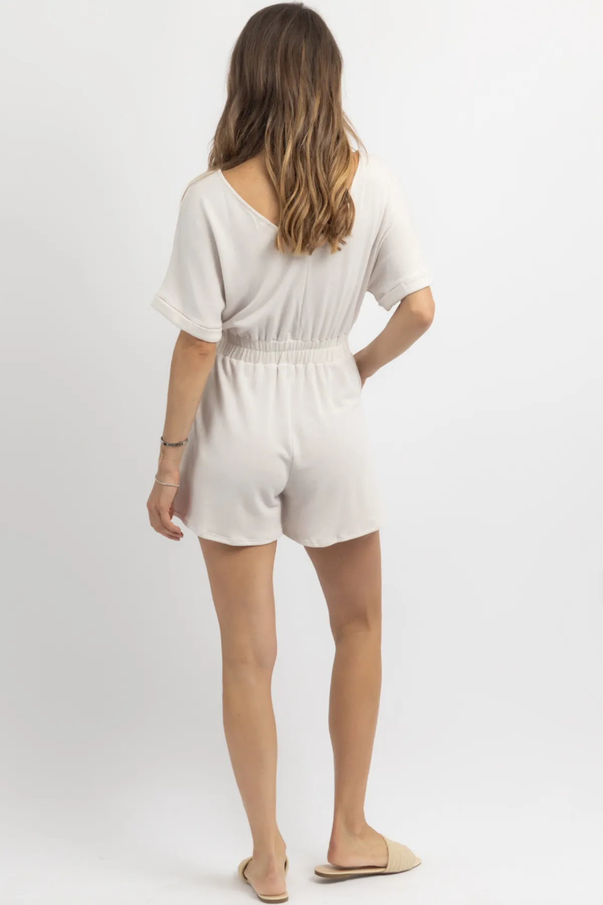 STEP OUT BEIGE ROMPER