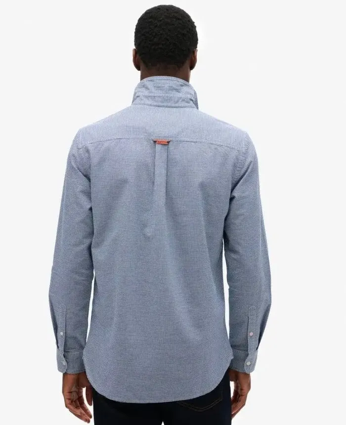 Superdry Essentials Oxford Long Sleeve Shirt - Classic Blue Gingham