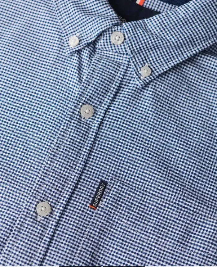Superdry Essentials Oxford Long Sleeve Shirt - Classic Blue Gingham