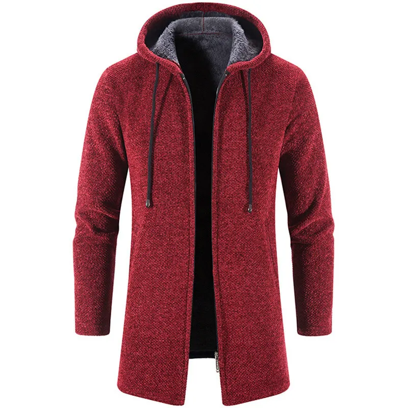 Tommy™ wollen eenvoudige slanke capuchon met rits parka winterjas
