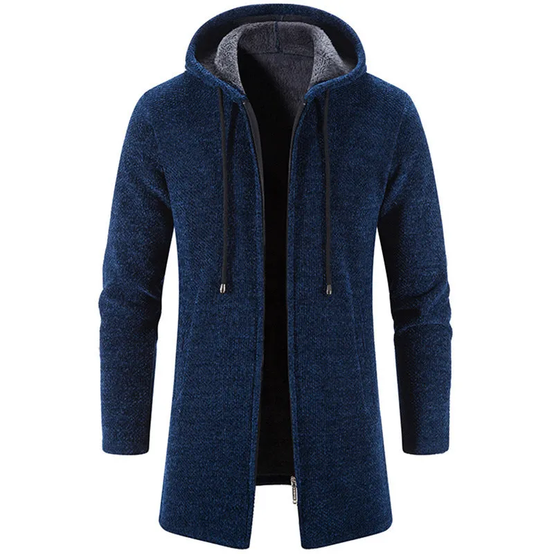 Tommy™ wollen eenvoudige slanke capuchon met rits parka winterjas