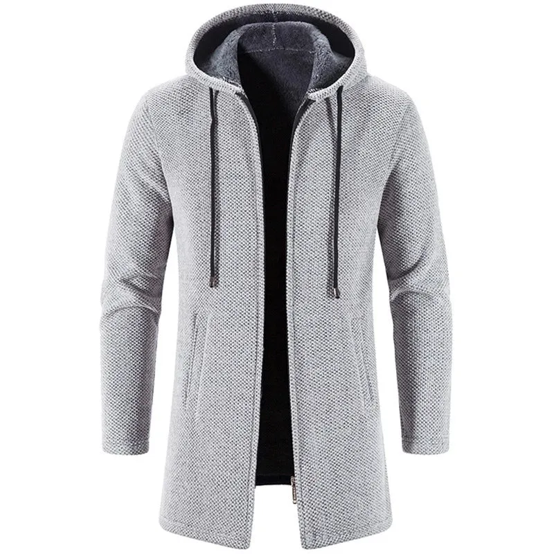 Tommy™ wollen eenvoudige slanke capuchon met rits parka winterjas