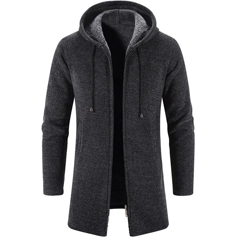 Tommy™ wollen eenvoudige slanke capuchon met rits parka winterjas
