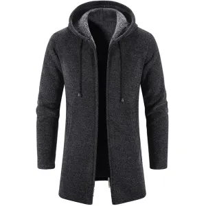 Tommy™ wollen eenvoudige slanke capuchon met rits parka winterjas