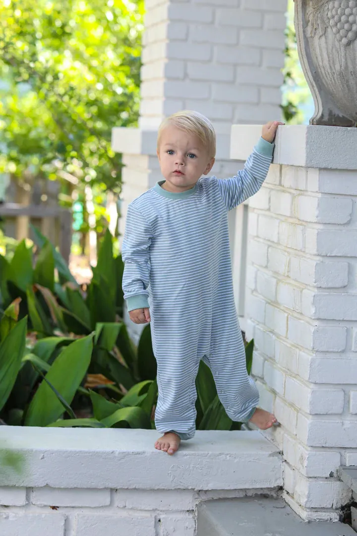 Trotter Street: Miller Romper - Sage Stripe