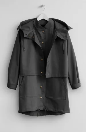 TWO-PIECE BLACK PARKA JACKET