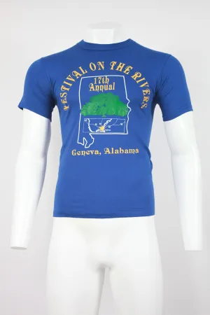 US Printed T-shirt 'Festival on the rivers' Blue - S