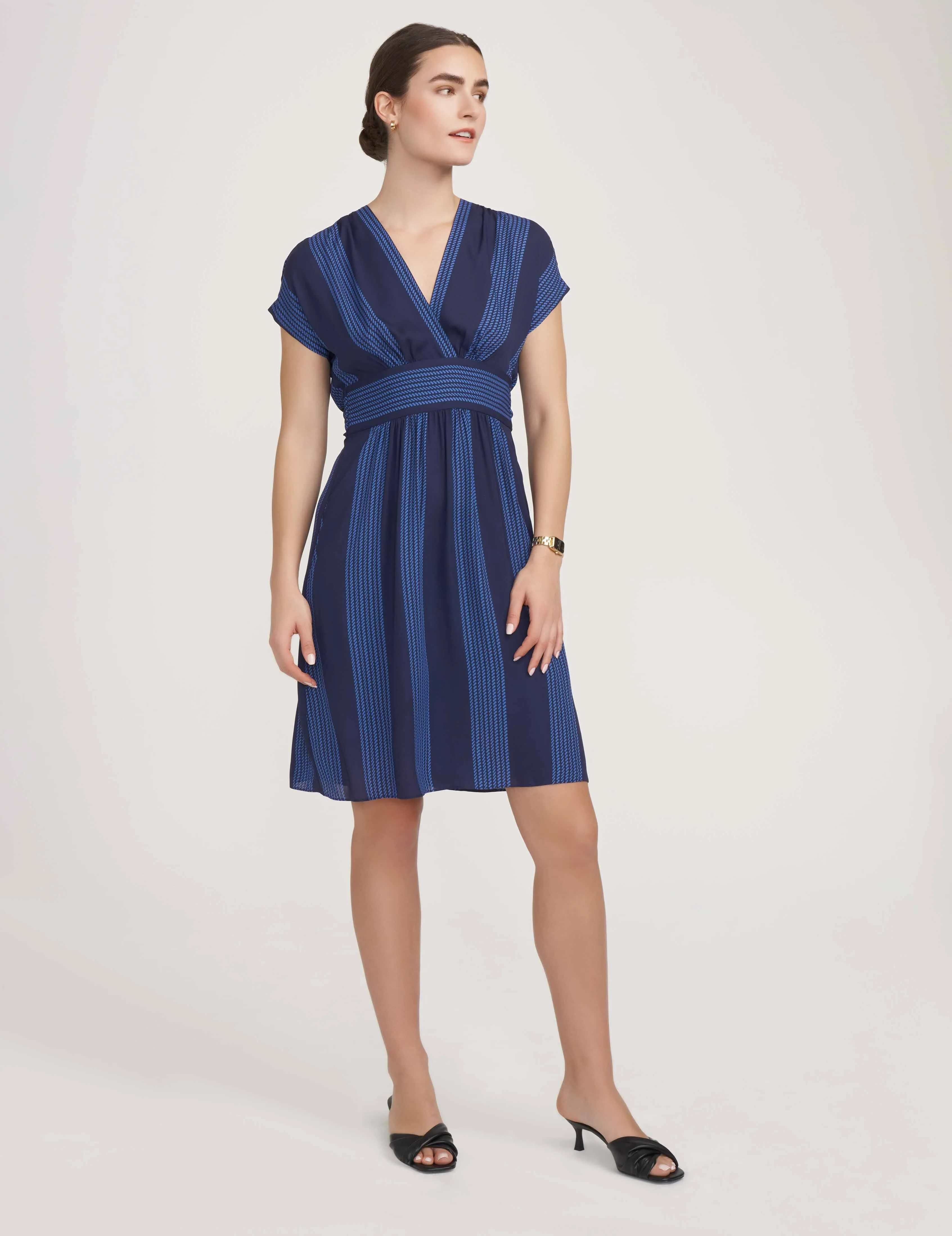 V-Neck Wrap Printed Dress-Sale