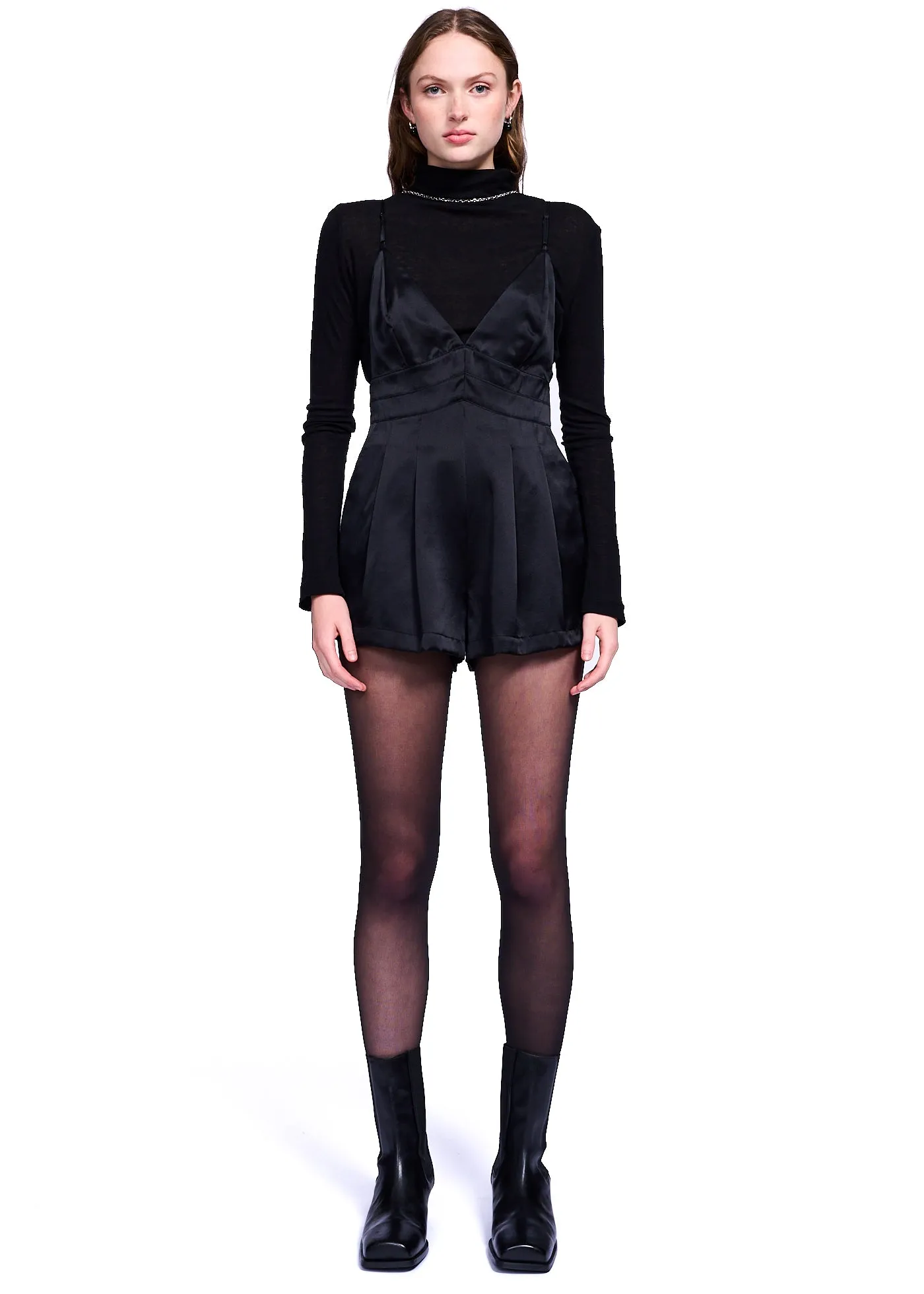 VIAVIA 100% Silk Playsuit with Chain Strap