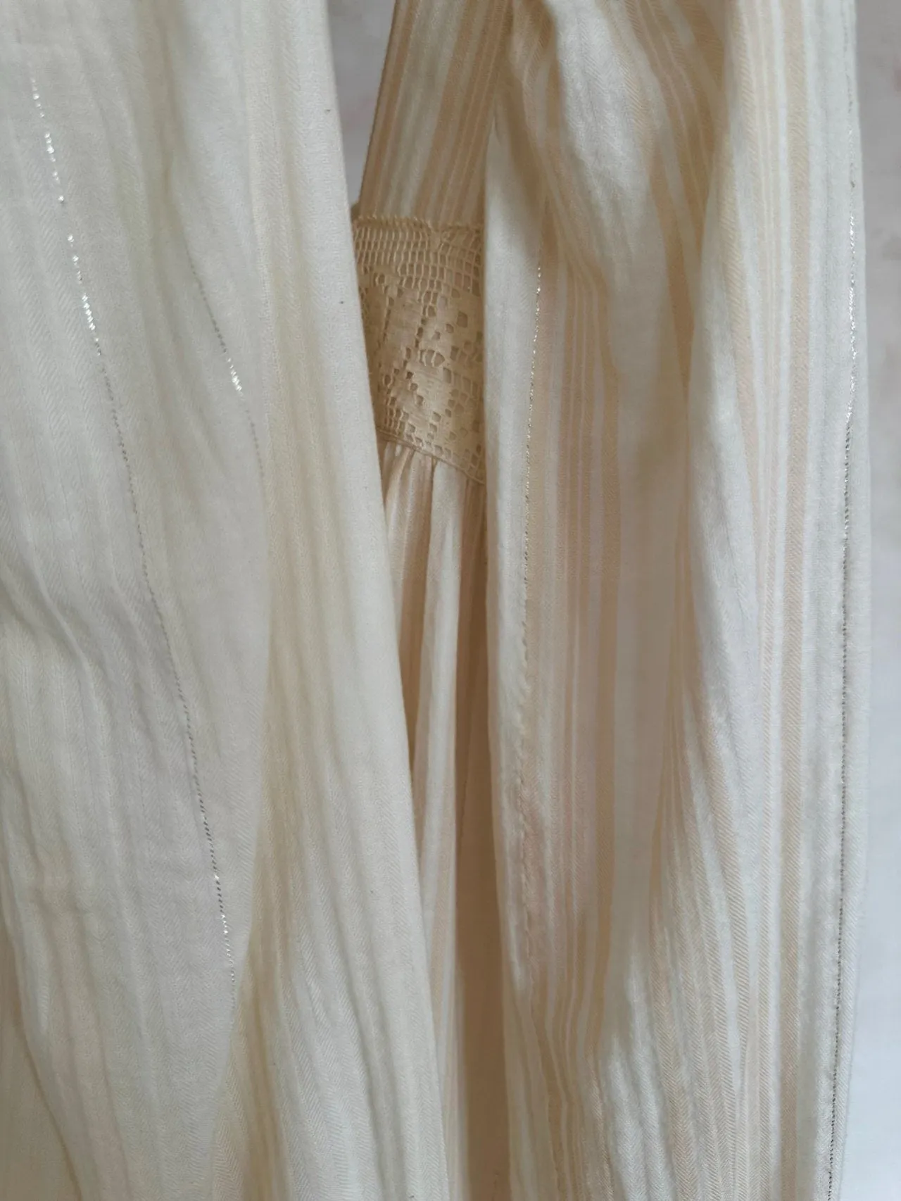 Vintage Puff Sleeve Romper | Cream