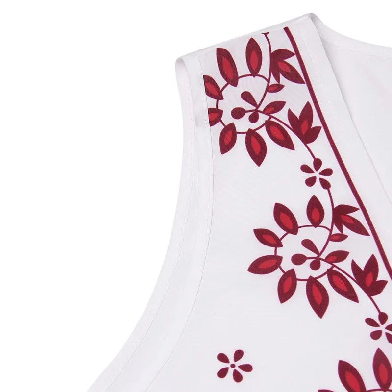 Women's Summer Casual V-Neck Loose Maxi Dress With Print