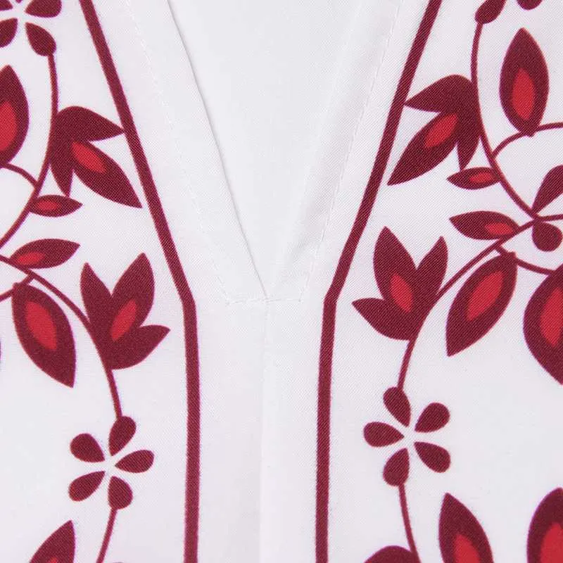Women's Summer Casual V-Neck Loose Maxi Dress With Print