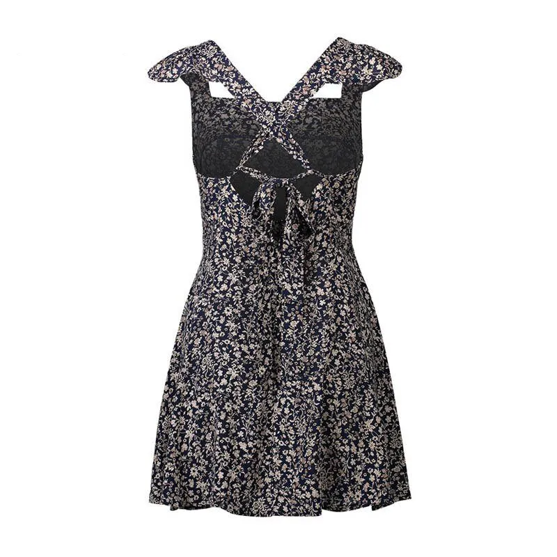 Women's Summer High Waist Floral Dress