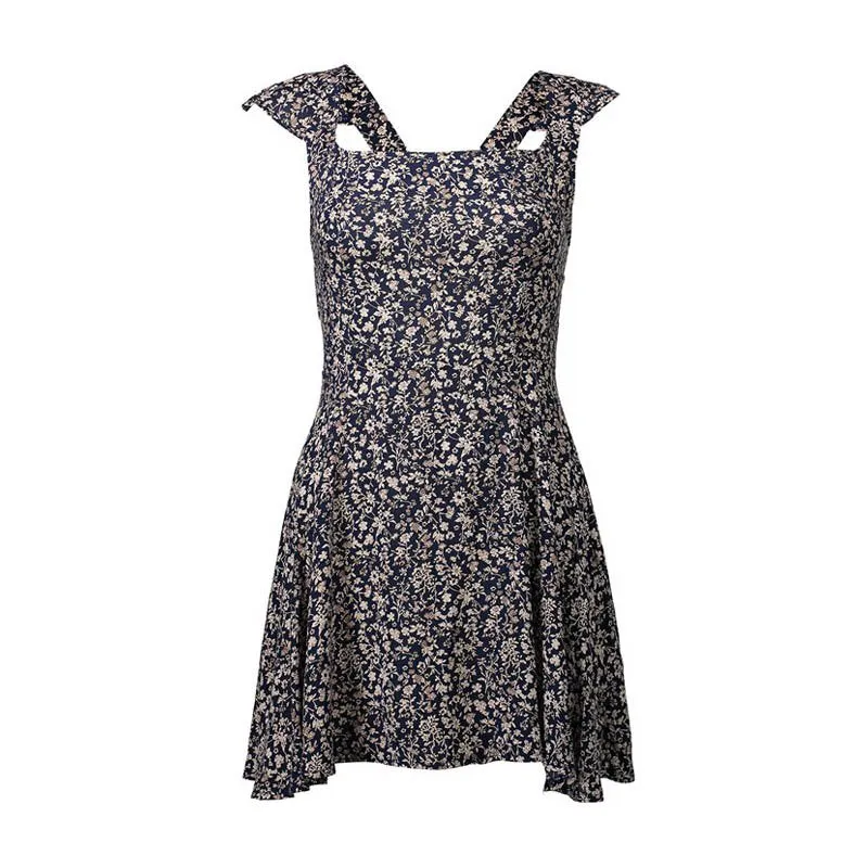 Women's Summer High Waist Floral Dress