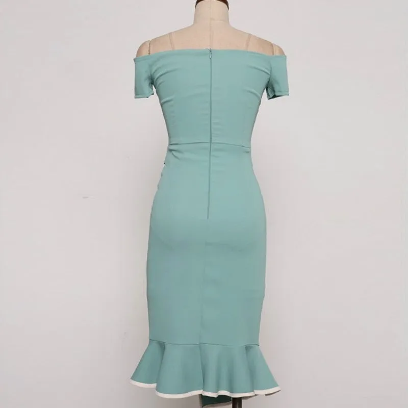 Women's Summer Sheath Sleeveless Off-Shoulder Dress