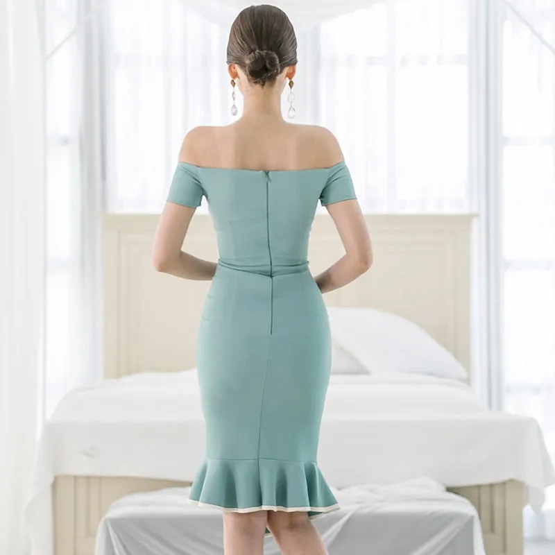 Women's Summer Sheath Sleeveless Off-Shoulder Dress