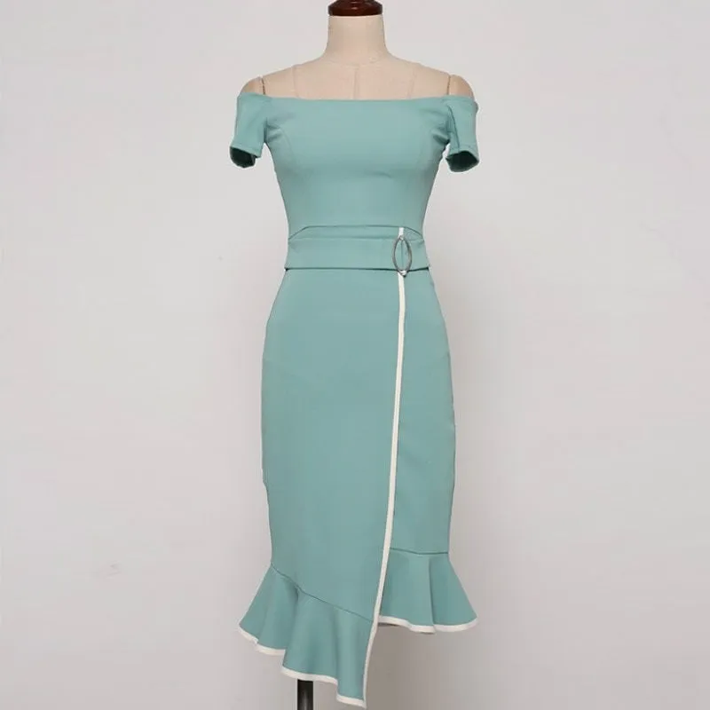 Women's Summer Sheath Sleeveless Off-Shoulder Dress