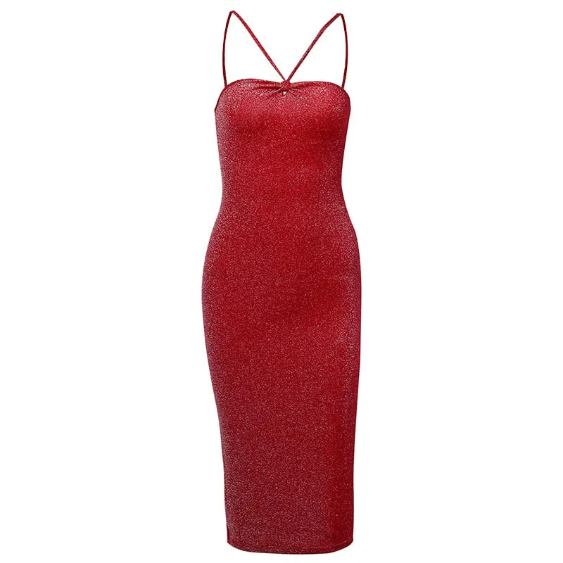 Women's Summer Slim Backless Bodycon Dress