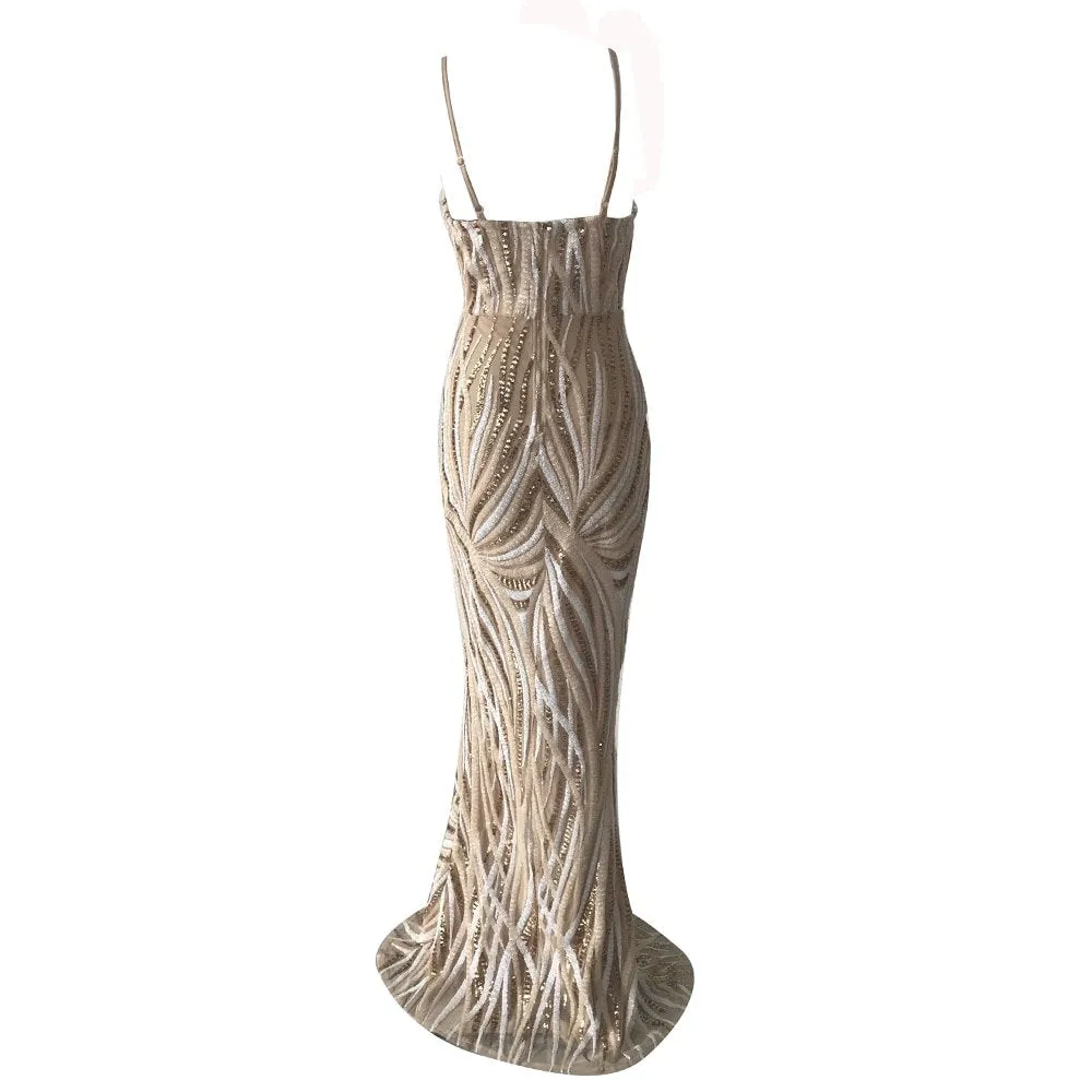 Women's Summer V-Neck Evening Maxi Dress