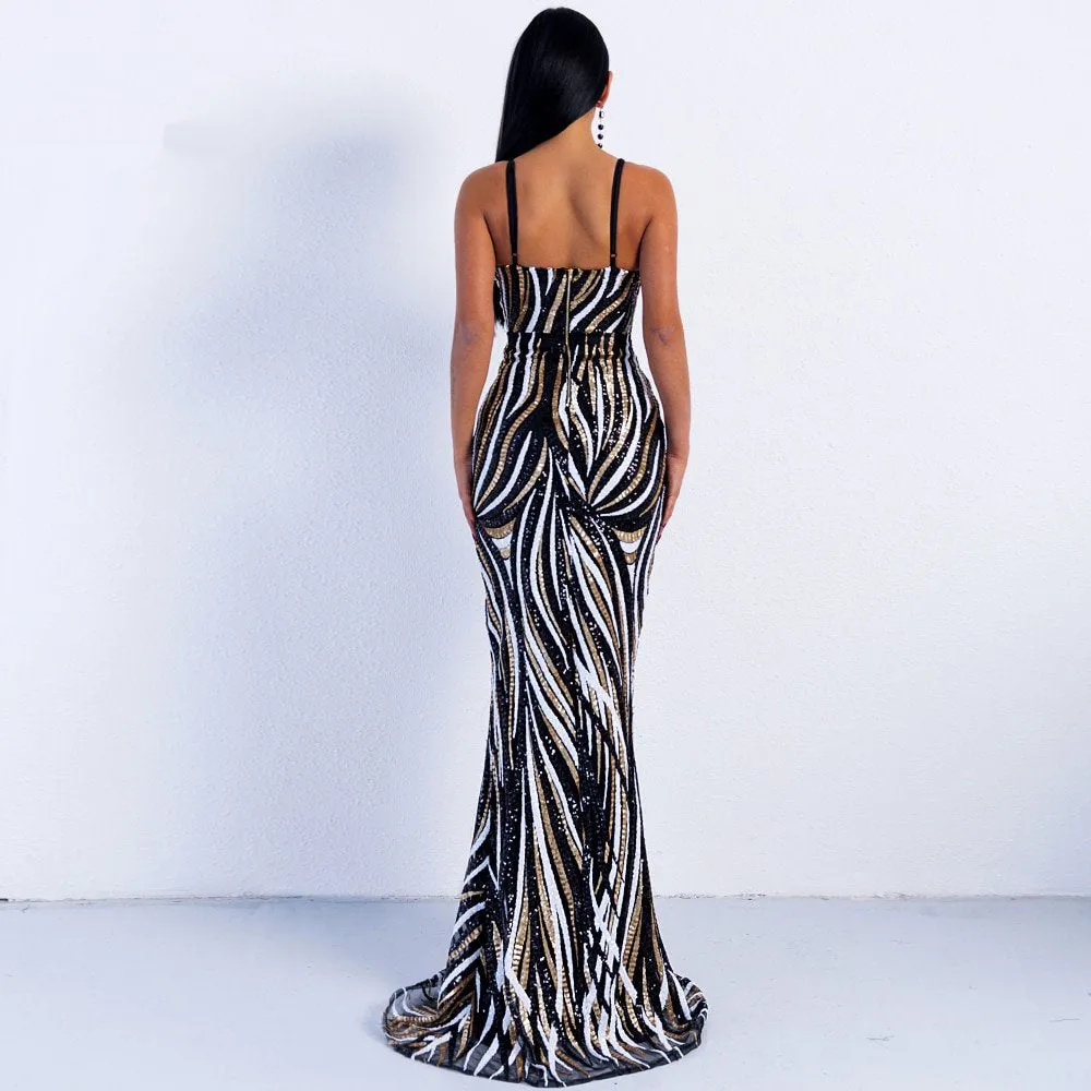 Women's Summer V-Neck Evening Maxi Dress